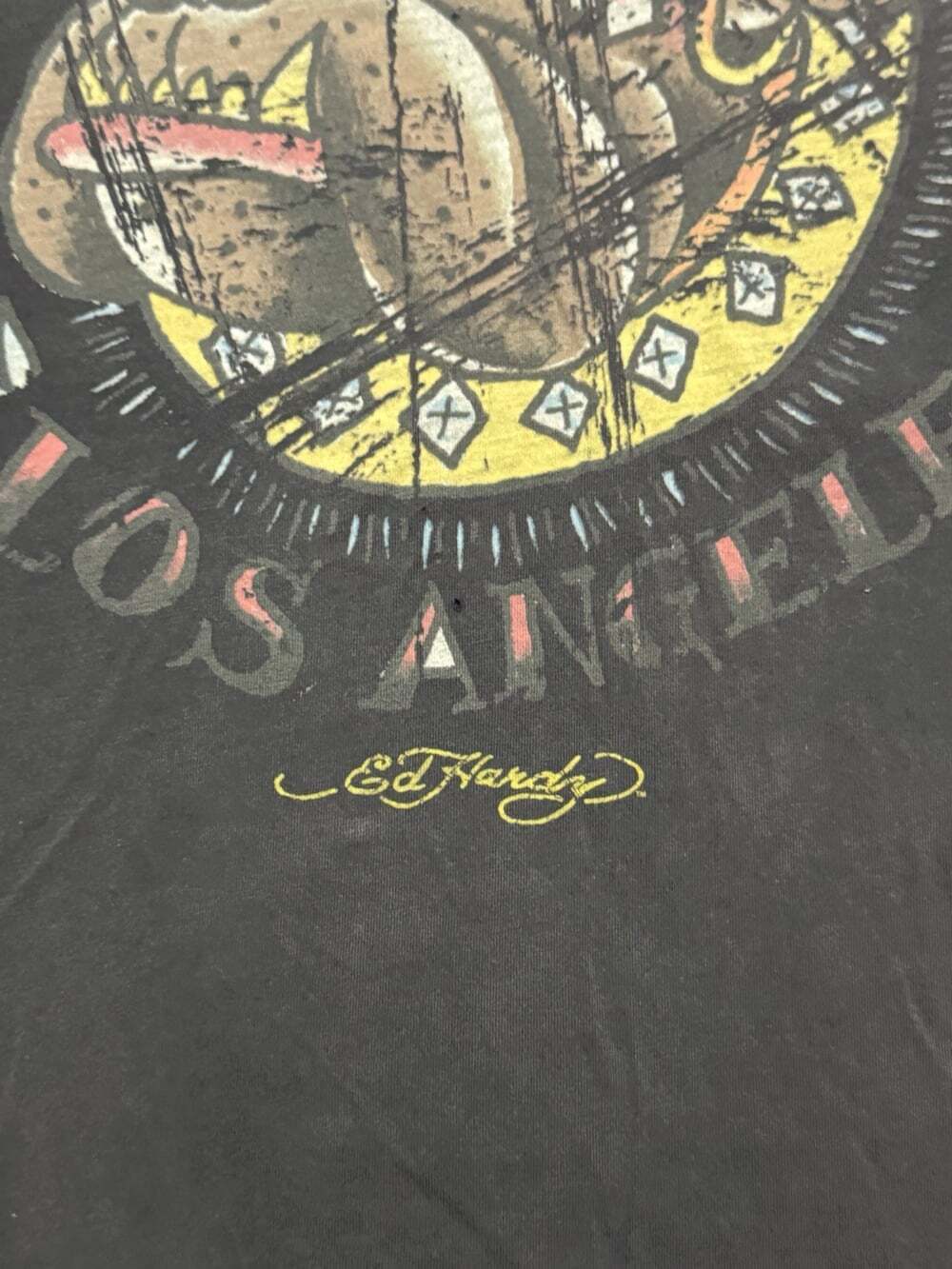 Vintage Ed Hardy Los Angeles Bull Dog Women’s Tshirt Size XL - Picture 5 of 9
